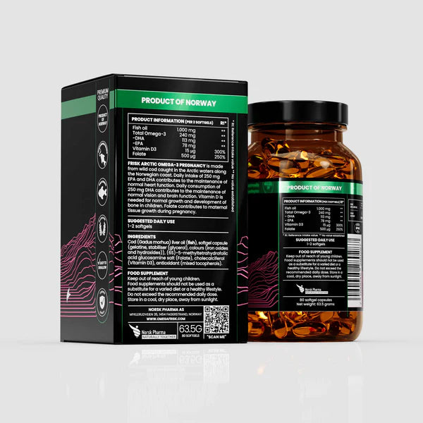 Frisk Arctic Omega-3 PREGNANCY - 80 Softgels