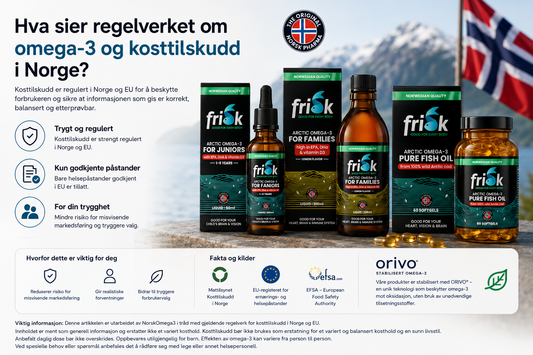 Hva sier regelverket om omega-3 og kosttilskudd i Norge?