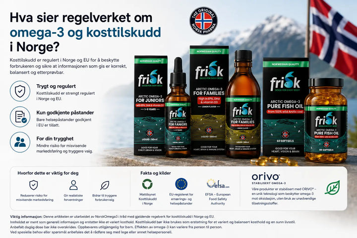 Hva sier regelverket om omega-3 og kosttilskudd i Norge? Norskomega3.no