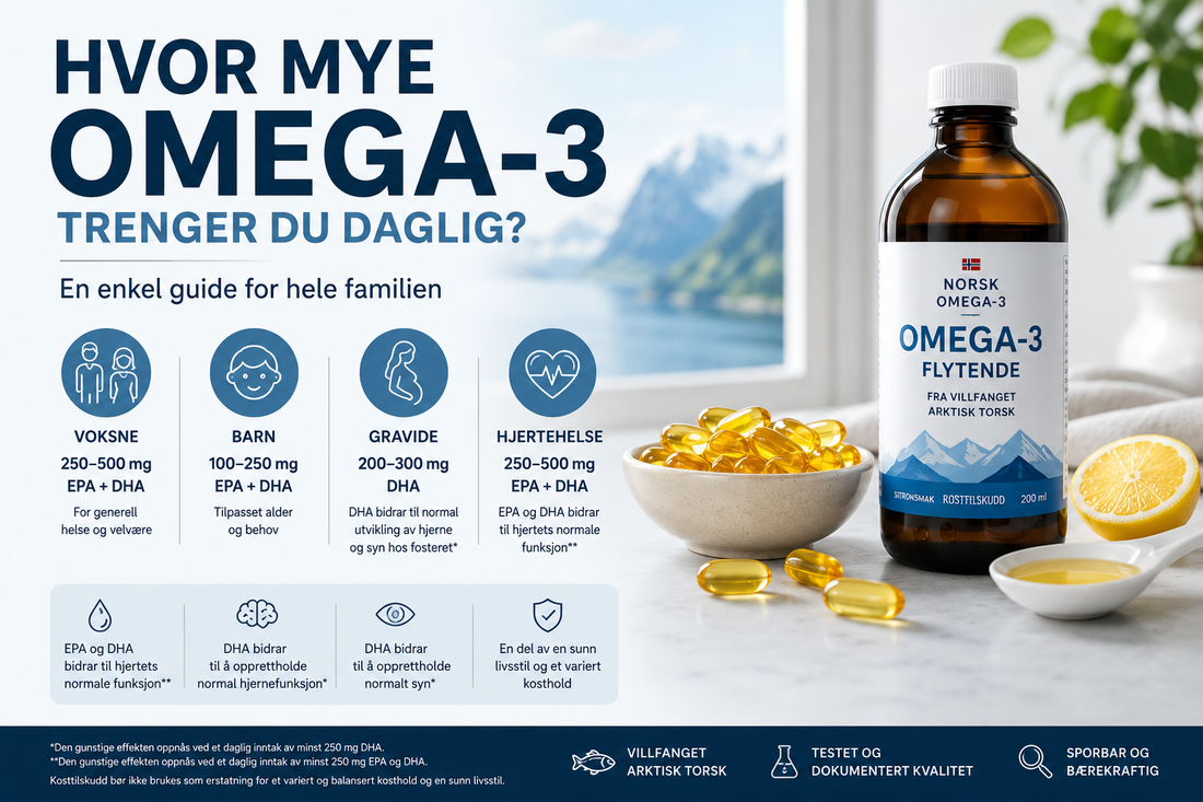 Hvor mye omega-3 trenger du daglig?
