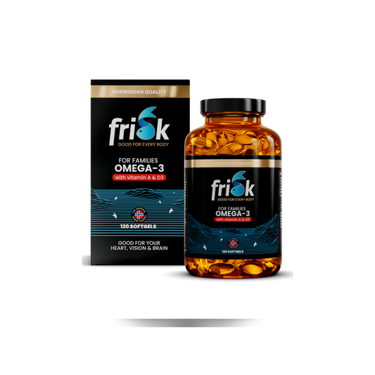 Frisk Omega-3 for hele familien - Norsk Omega-3 - 120 Softgels