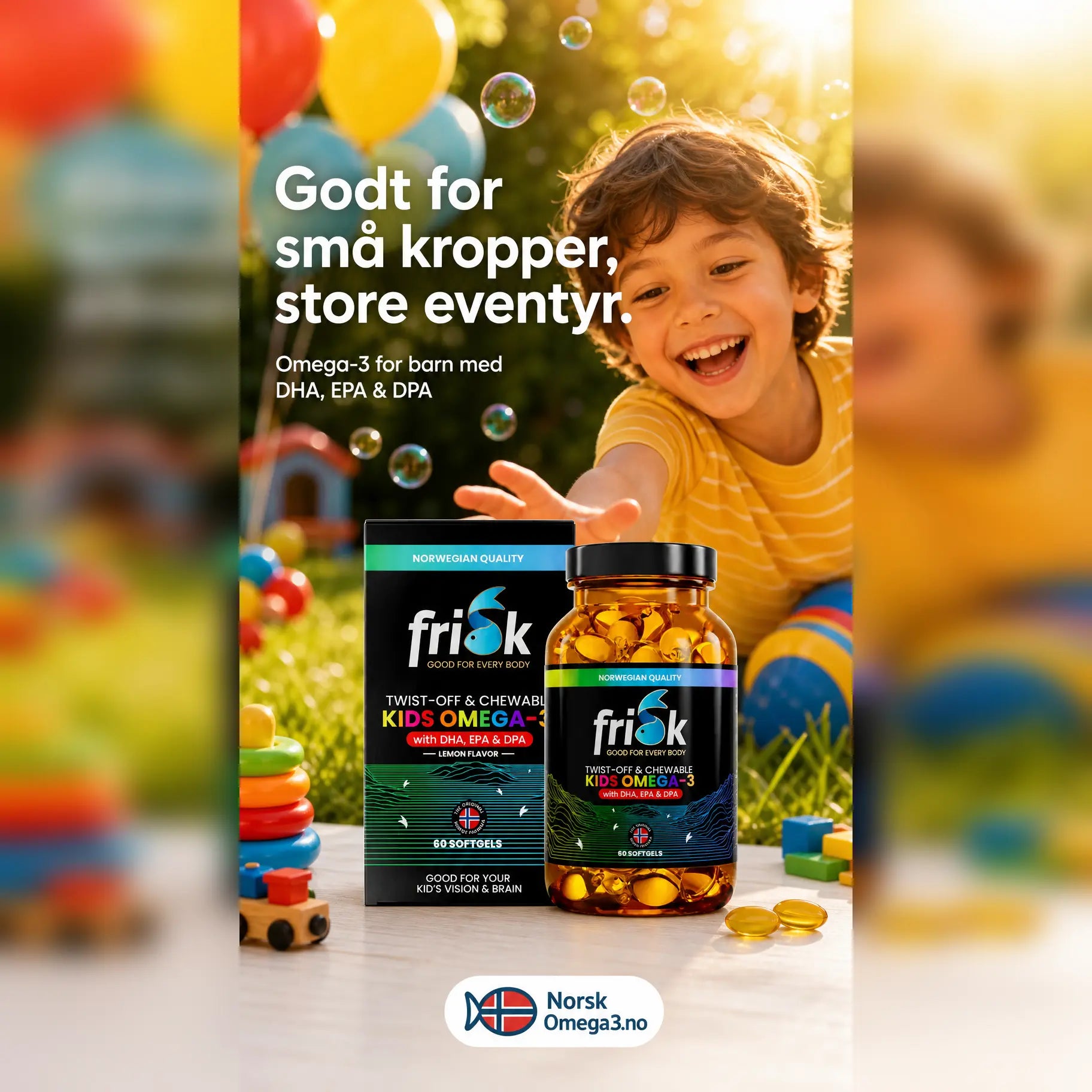 Frisk Kids Omega-3 (Twist off) (Citrus) Norskomega3.no