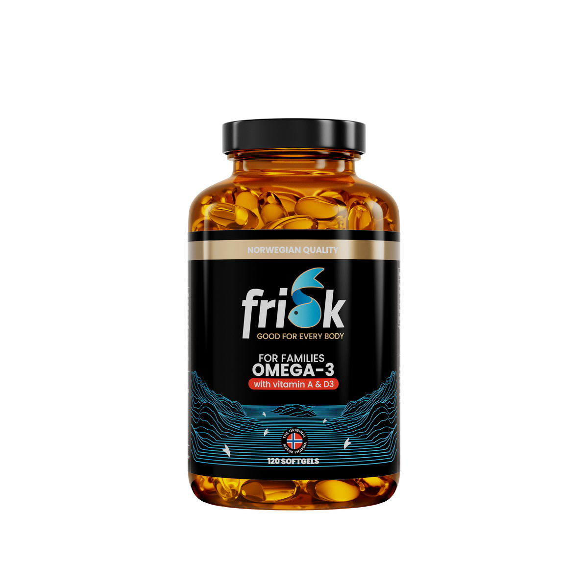 Frisk Omega-3 120 softgels – flaske