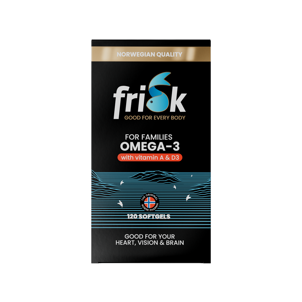 Frisk Omega-3 120 softgels – eske