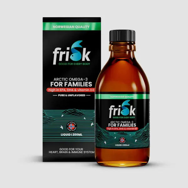 Frisk Arctic Omega-3  for hele familien  -  DHA & EPA Naturlig smak ( Flytende ) Norskomega3.no