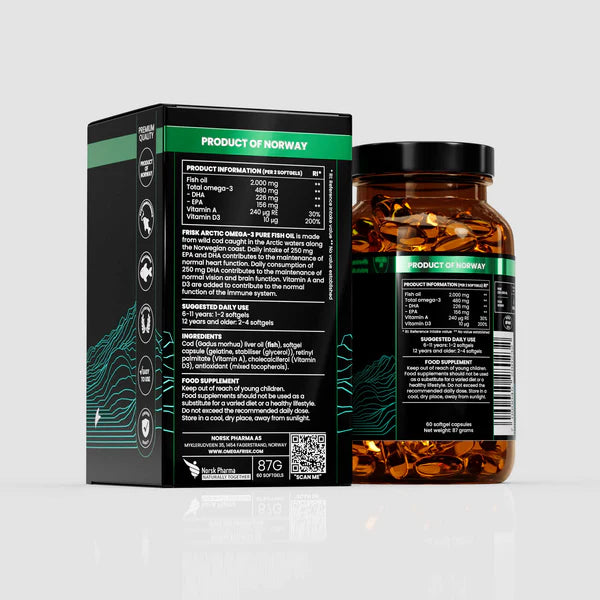 Frisk Arctic Omega-3 PURE FISH OIL - 60 Softgels